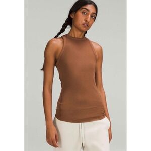 Lululemon Brown‎ Ribbed Tank Top Racerback Sleeveless Stretch Casual Athletic